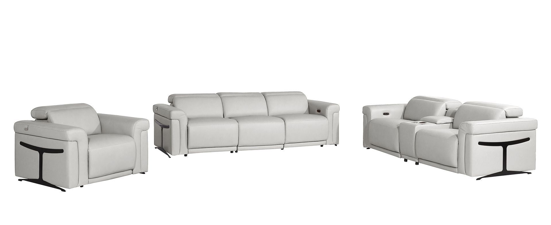 1126 - 7-Piece Modular Power Reclining Sofa, Loveseat & Chair Set In With 5 Power Recliners & Power Headrests