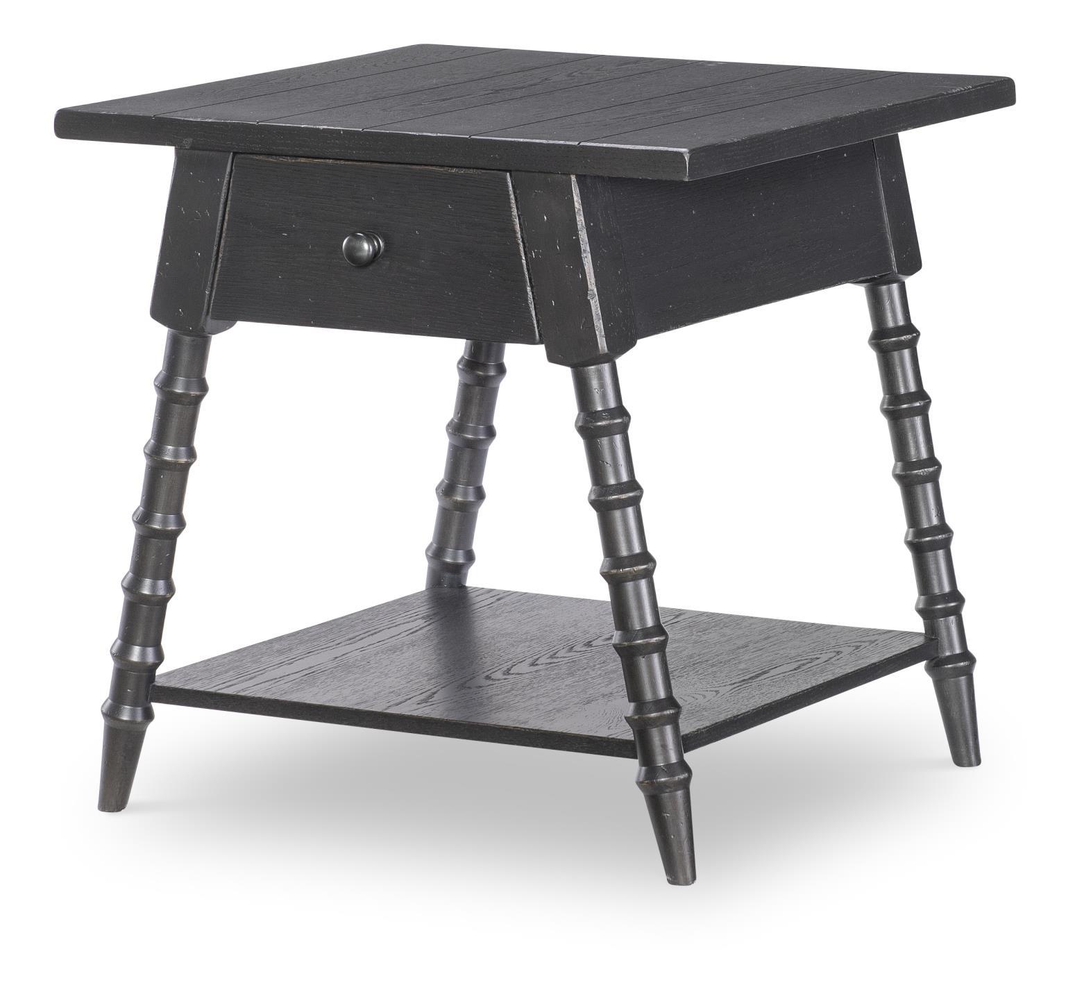 Vintage Market - Splayed Bobbin Leg 1 Drawer End Table