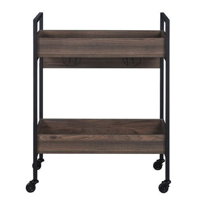 Jerrick - Kitchen Island - Walnut & Black Finish