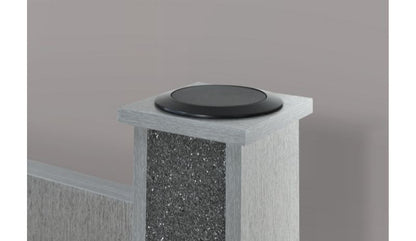 Logan - 4 Piece King Bedroom Set (Bed, Dresser, Mirror, Nightstand) - Silver