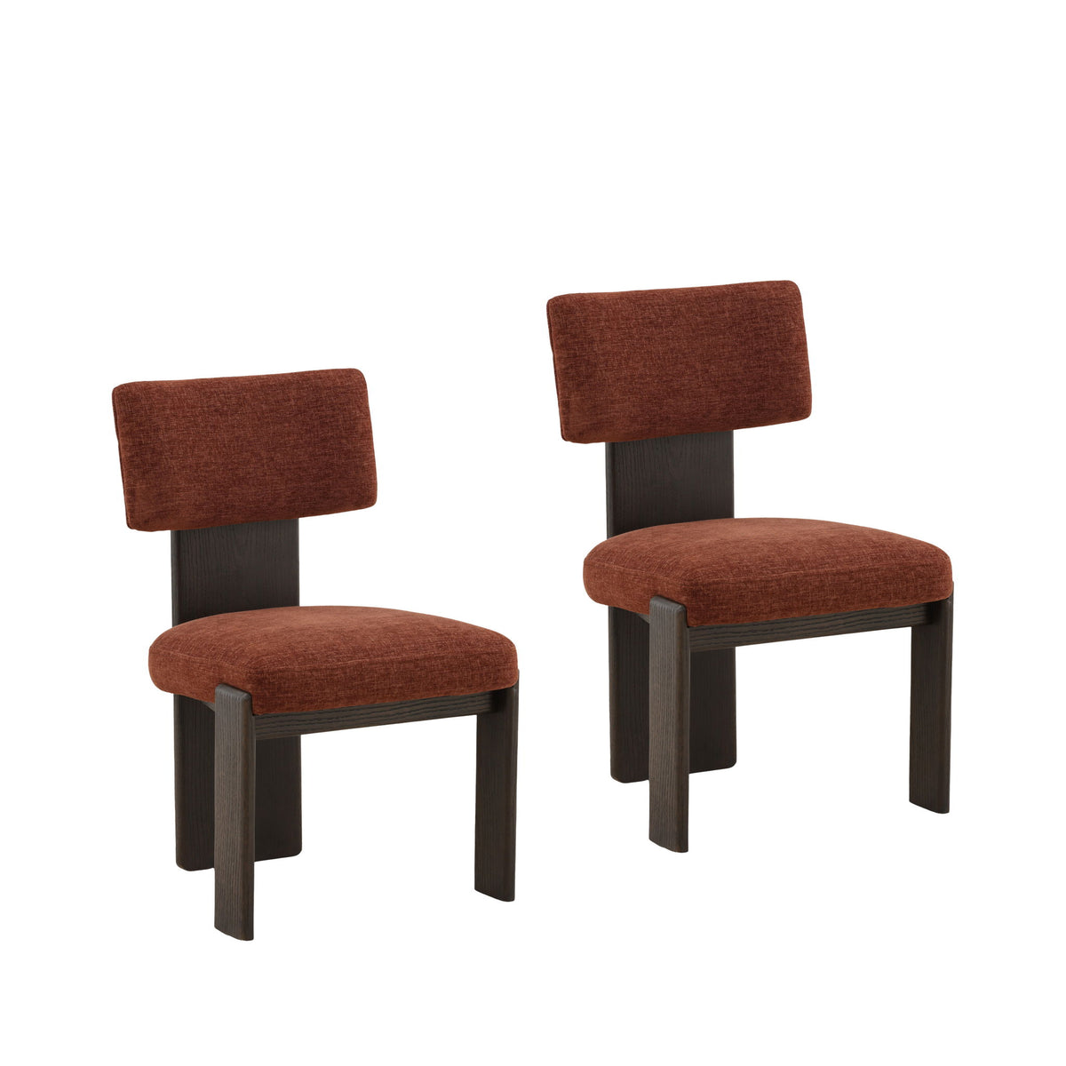 Zared - Dining Chair (Set of 2) - Rust And Dark Brown