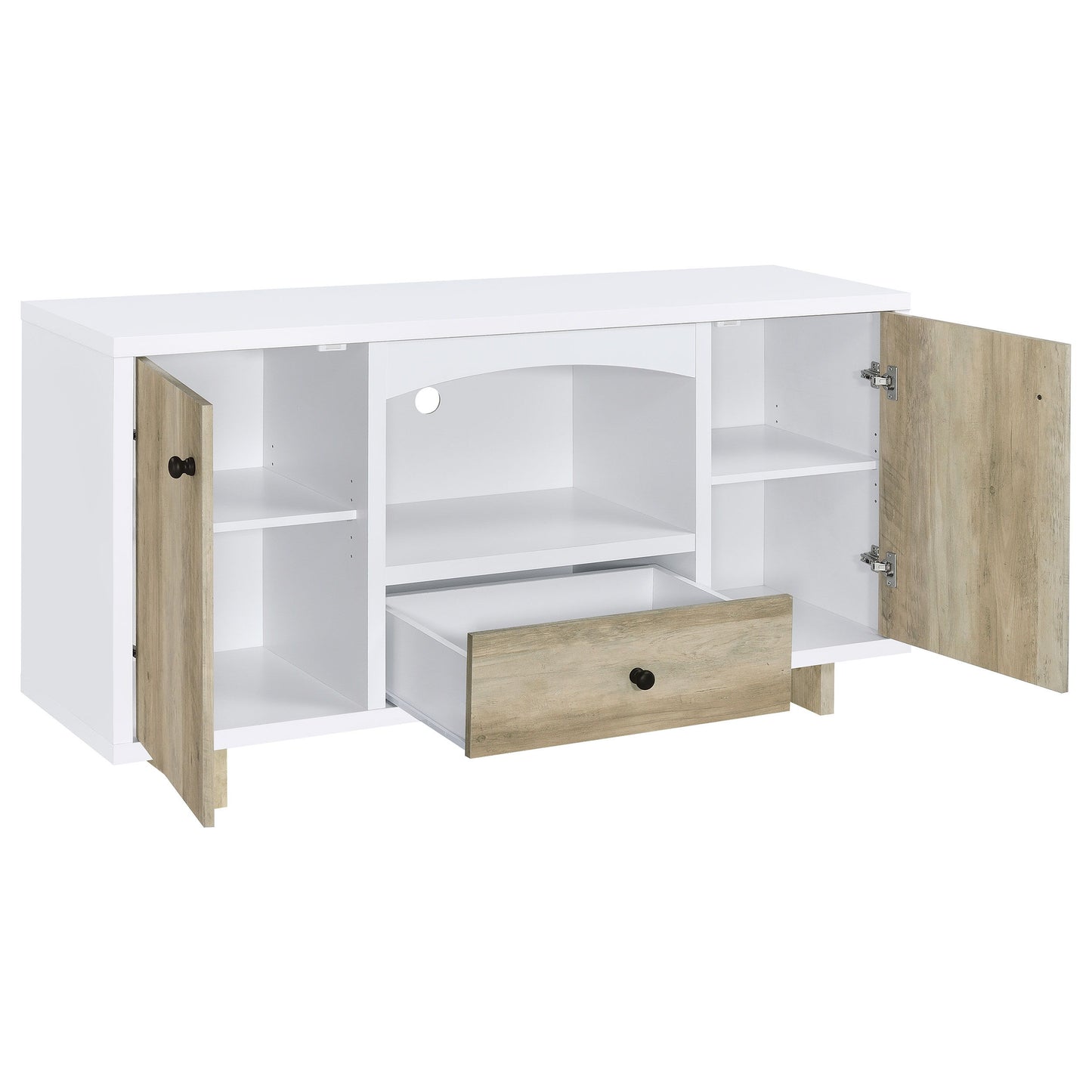 Dalton - 2 Door Storage Credenza - White And Distressed Pine