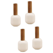 Aldmere - Vase (Set of 4) - White And Natural