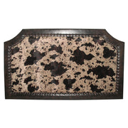 Cowhide - Queen Faux Cowhide Headboard - Dark Brown / Beige