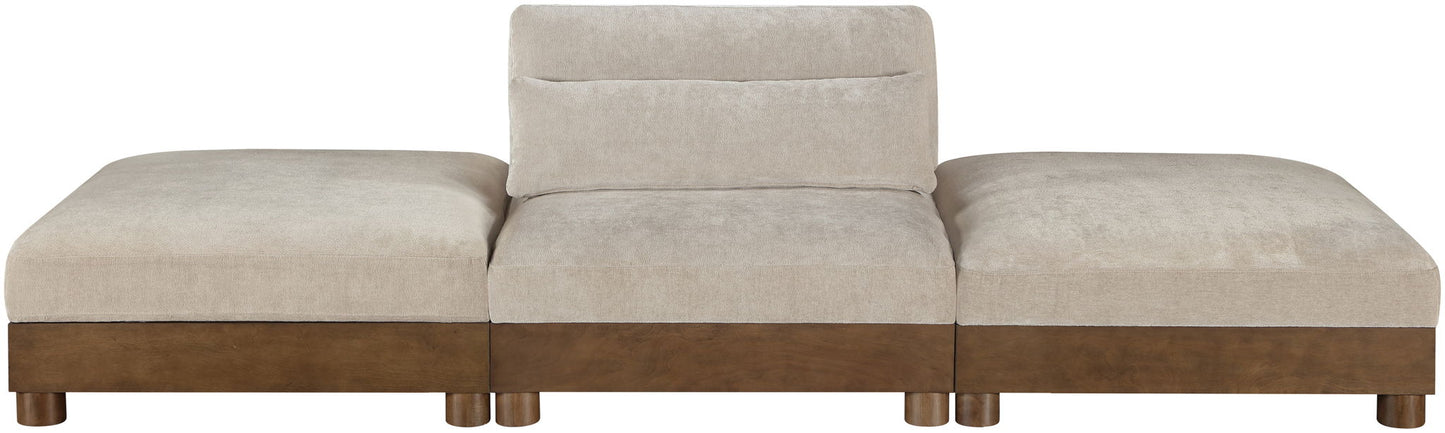 Turin - Chenille Fabric Upholstered Modular Sectional - Taupe