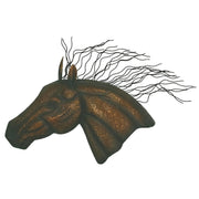 Wall Décor - 18.1" x 29.9" Large Horse Head Forged Metal Wall Sculpture - Brown