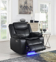 U100 - Power Reclining Chair With LED Light - Black