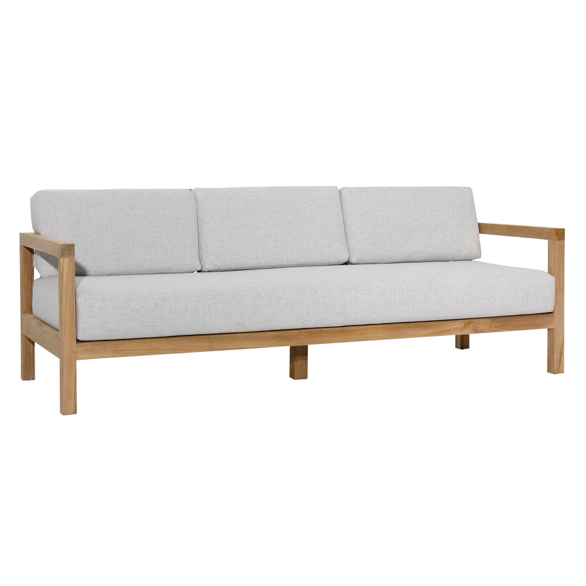 Boe - Outdoor Sofa - Light Gray And Natural Teak