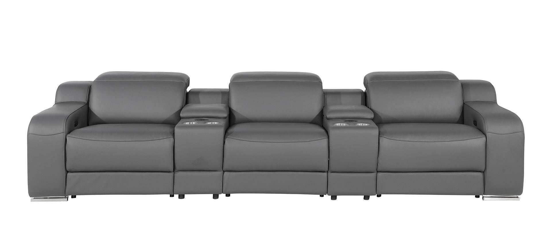 1116 - 5-Piece Modular Power Reclining Sofa In With 3 Power Recliners & Power Headrests