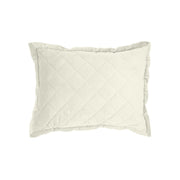 Velvet Diamond - Quilted Boudoir Pillow - Cream