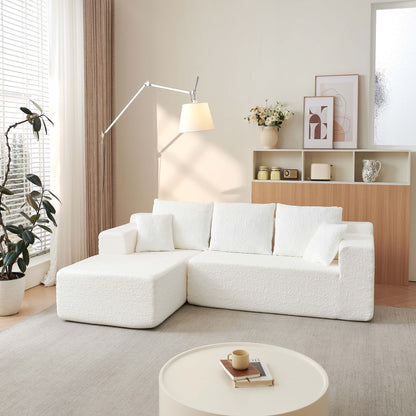 Modular Cloud Sectional Couch With L Shape Chaise, Deep Seat