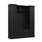 Hall Tree With 4 Side Cabinets