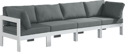 Nizuc - Outdoor Patio Modular Sofa - Grey - Metal - Modern & Contemporary