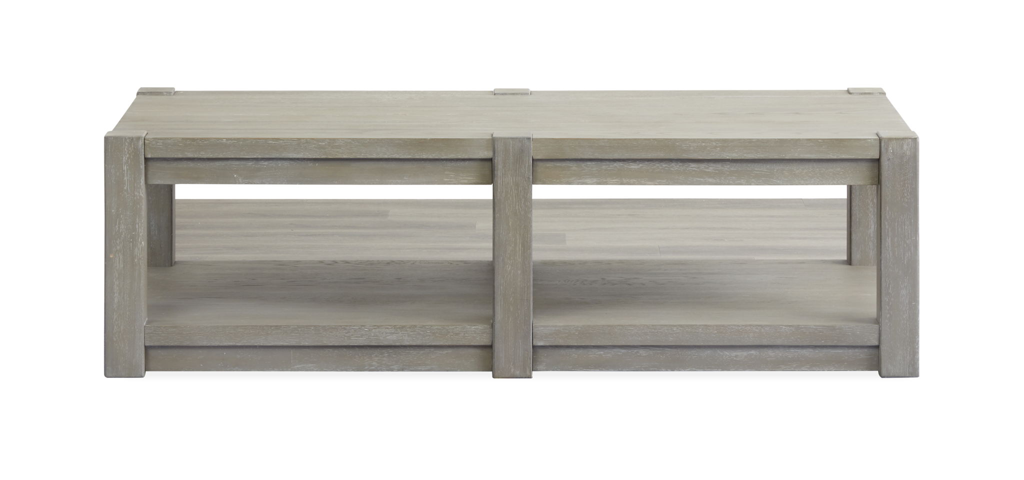 Burgess - Rectangular Shelf Cocktail Table With Casters - Calico Gray