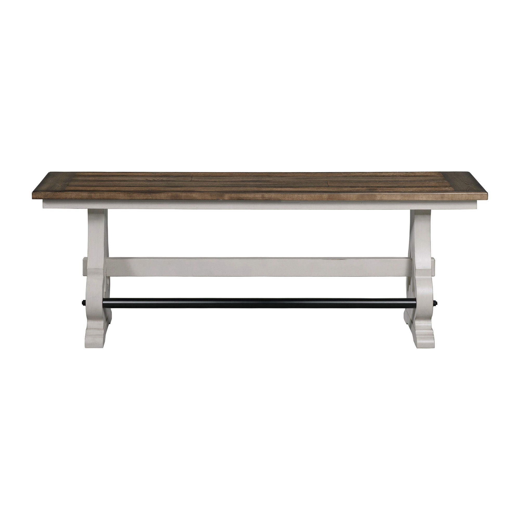 Drake - Backless Counter Bench - Rustic White / French Oak