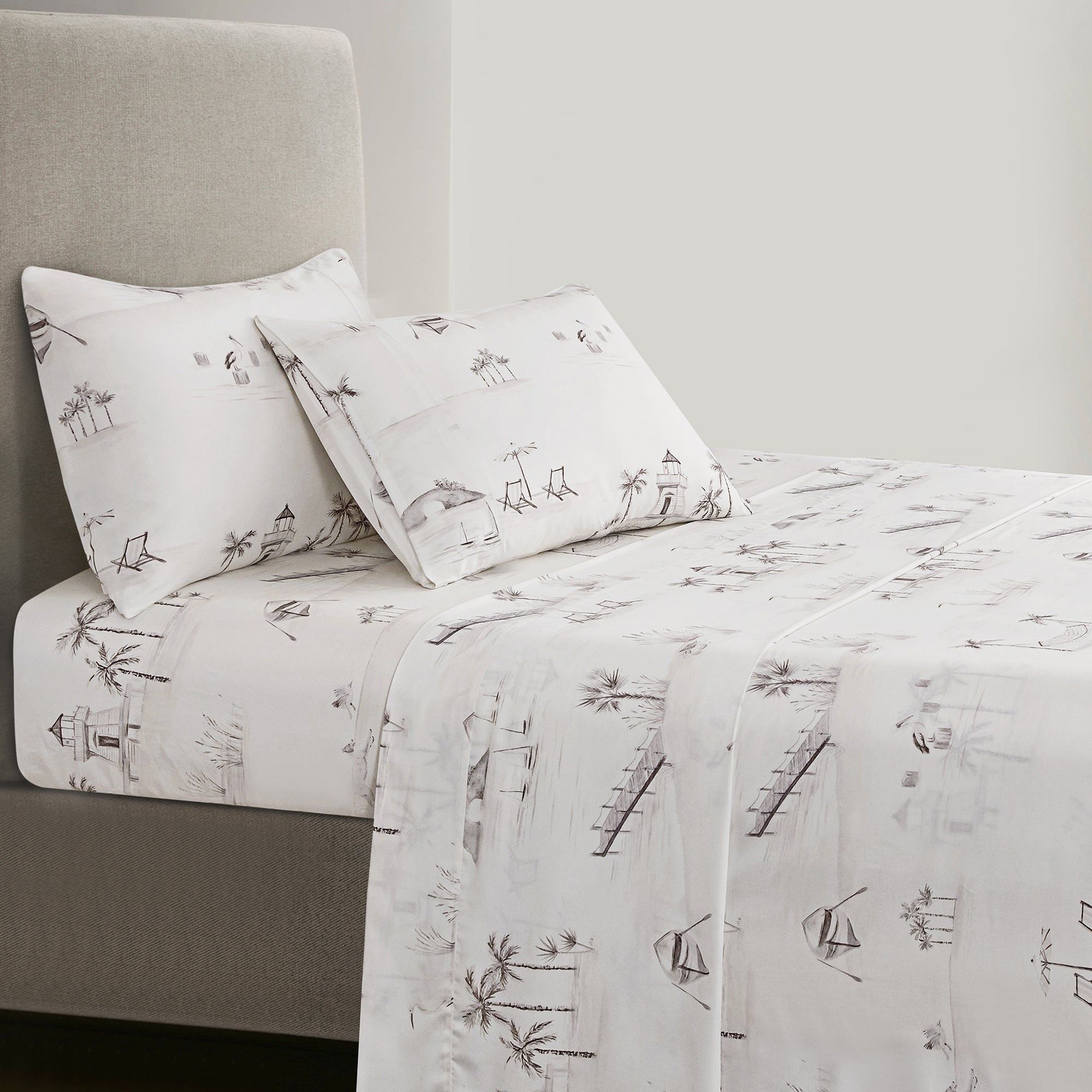 Lyocell - Queen Seaside Eucalyptus Sheet Set (Set of 4) - Taupe