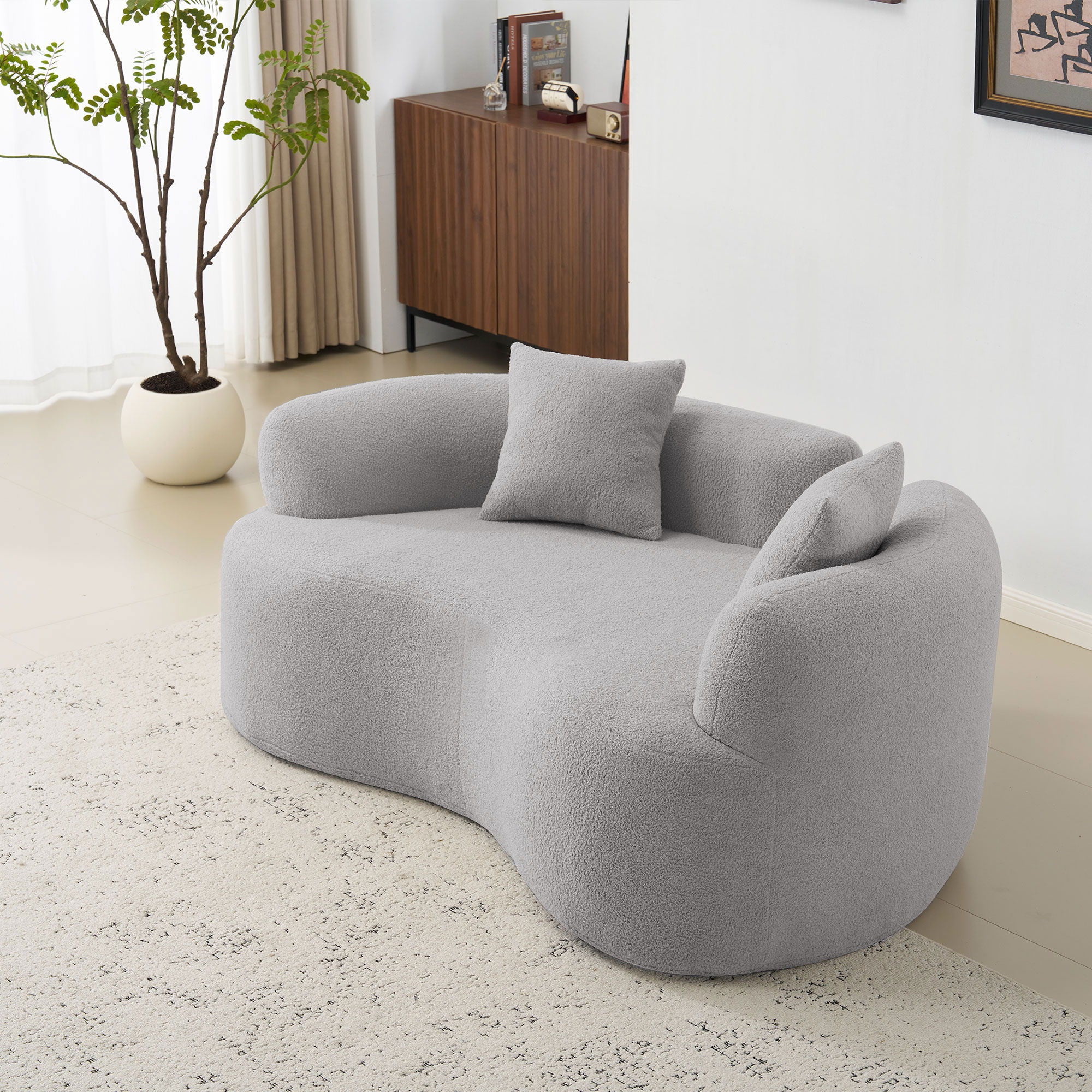 Modern Curved Loveseat