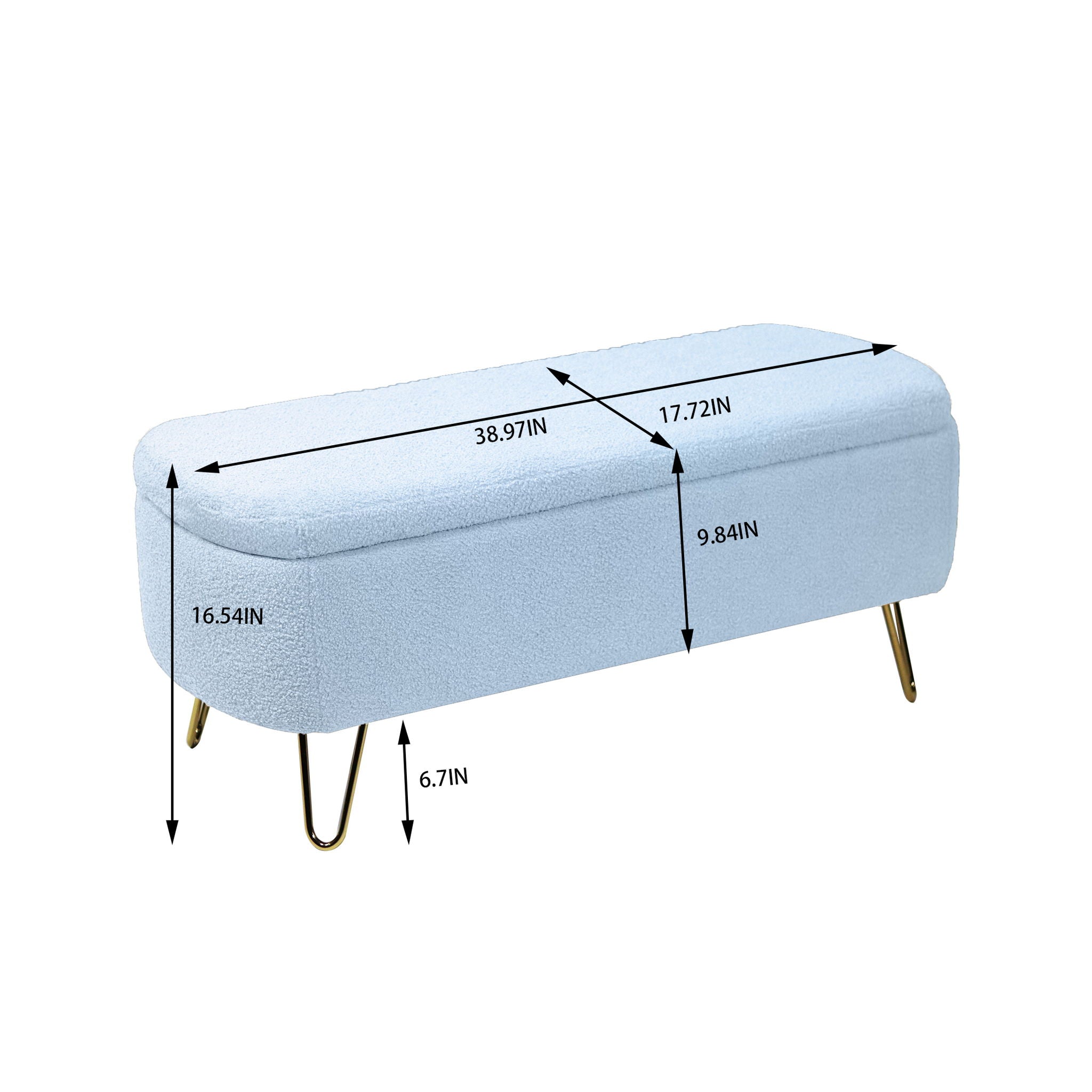 Storage Ottoman Bench For End Of Bed Legs, Modern Camel Faux Fur Entryway Bench Upholstered Padded With Storage For Living Room Bedroom