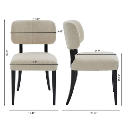 Kitchen Dining Chairs (Set of 2) - Cream