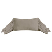 Luna - Washed Linen Long Ruffled Pillow - Taupe