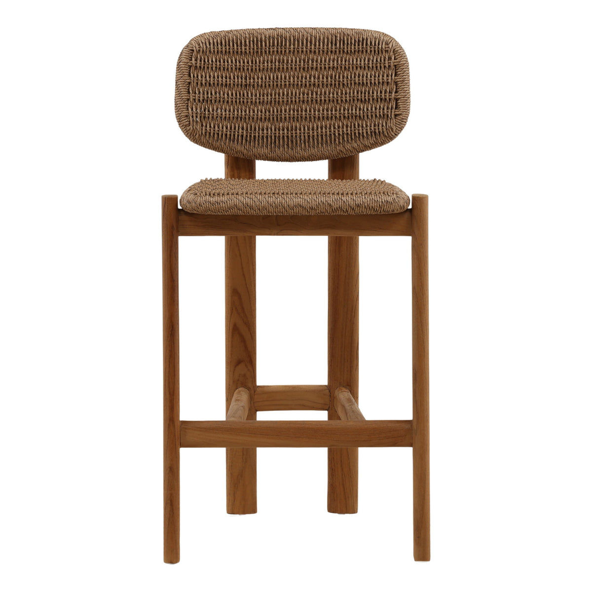 Alva - Outdoor Counter Stool - Light Brown And Natural