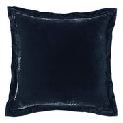 Stella - Faux Silk Velvet Flanged Euro Sham - Midnight Blue