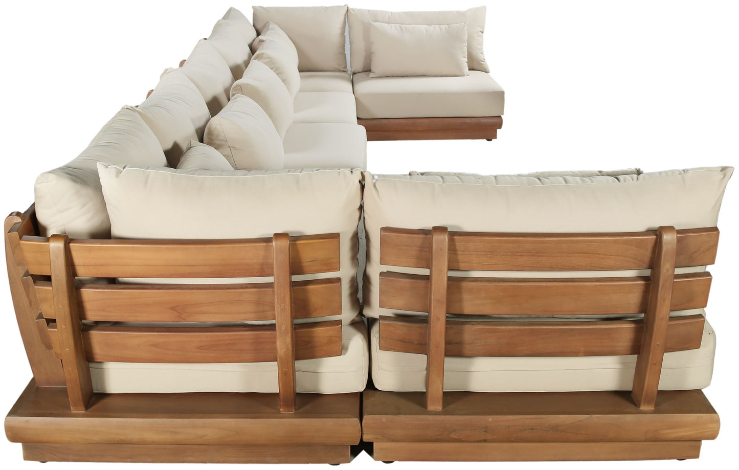 Mirella - 7 Piece Water Resistant Fabric Upholstered Outdoor Patio Modular Sectional