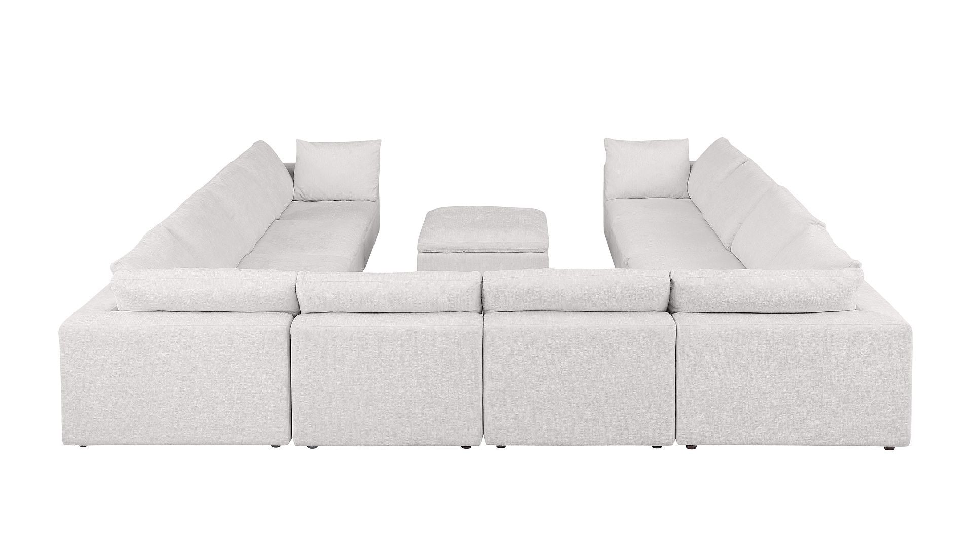 1100 - 11-Piece U-Shaped Sectional In Italian Fabric - Pearl