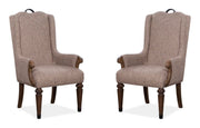 Durango - Wood Upholstered Host Arm Chair (Set of 2) - Willadeene Brown