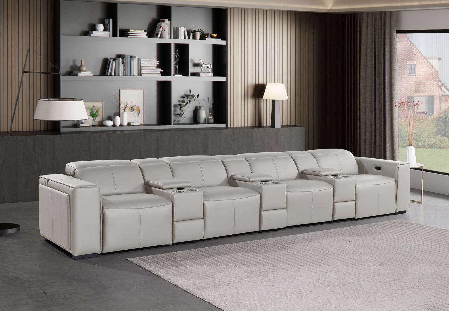 1224 - 7-Piece Modular Power Reclining Sofa In With 4 Power Recliners & Power Headrests