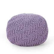 Bordeaux - Knitted Round Pouf Ottoman
