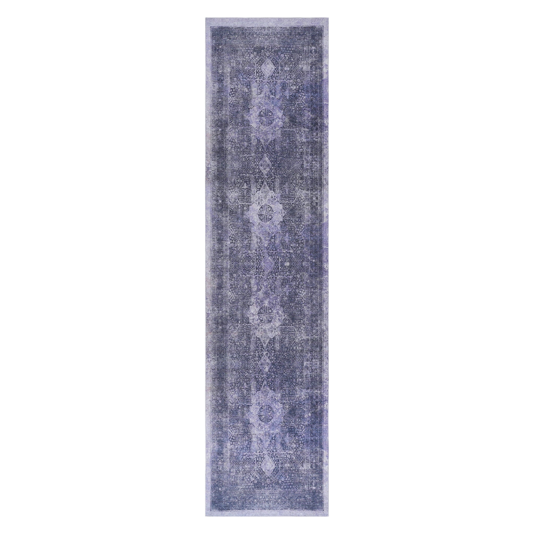 Maval - 2'6'' X 10' Washable Runner Rug - Anthracite