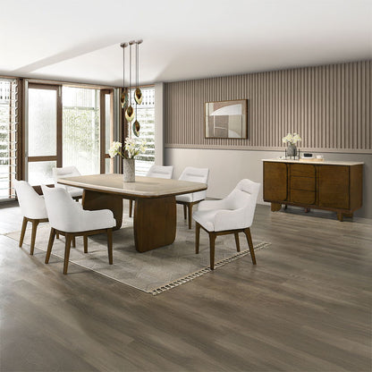 Kasha - Side Chair Set of 2) - Chenille / Vintage Oak