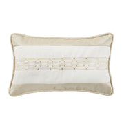 Hollywood - Chain Link Embroidered Lumbar Pillow - White / Cream