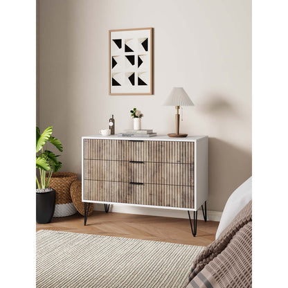 Dumbo - Fluted Dresser - Gray / White