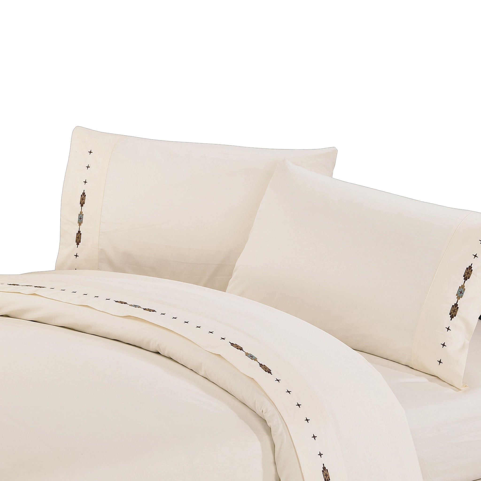 Socorro - Full 350TC Embroidered Sheet Set (Set of 4) - Cream