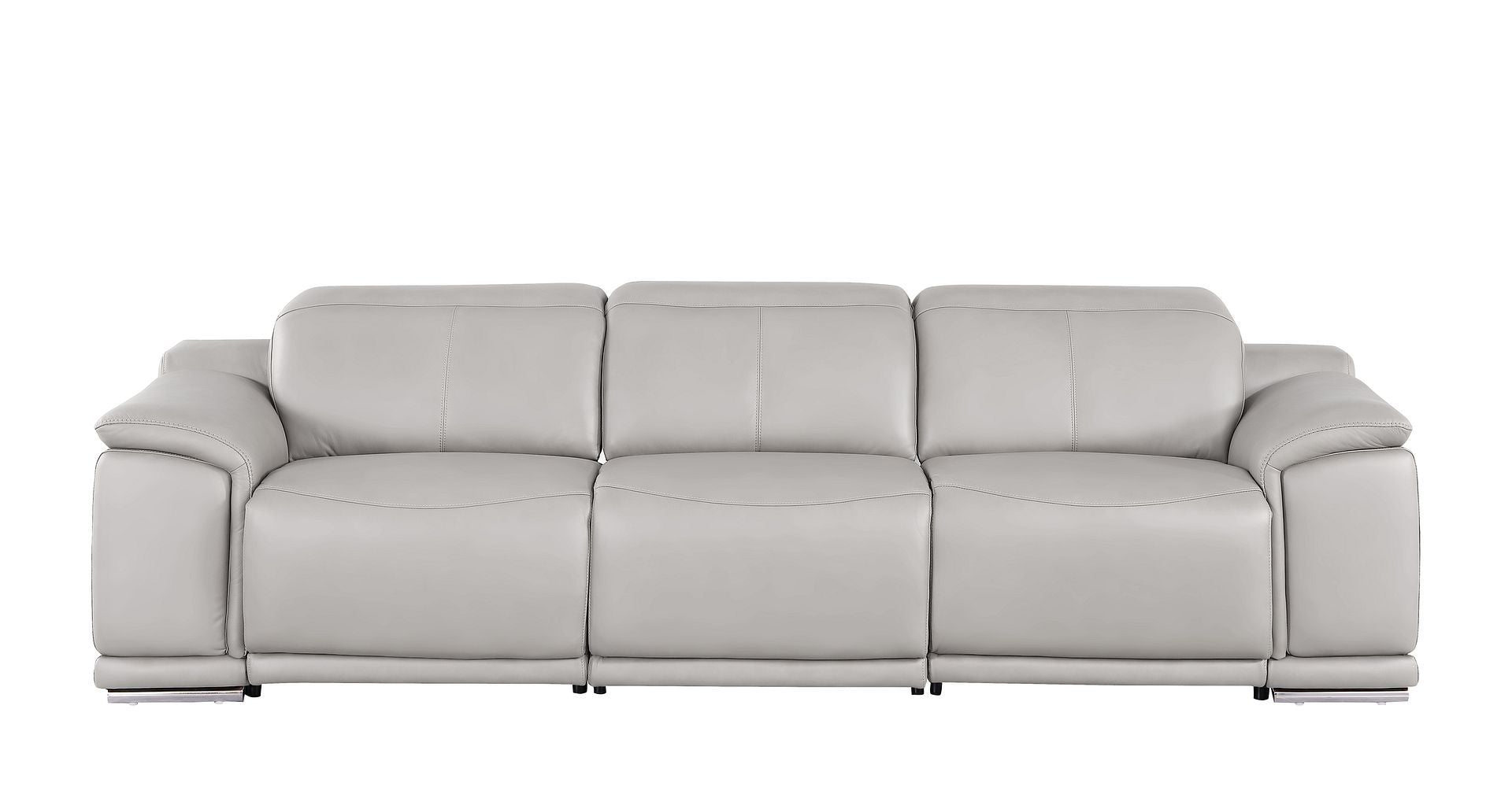 2679 - Genuine Leather Sofa With 3 Power Recliners