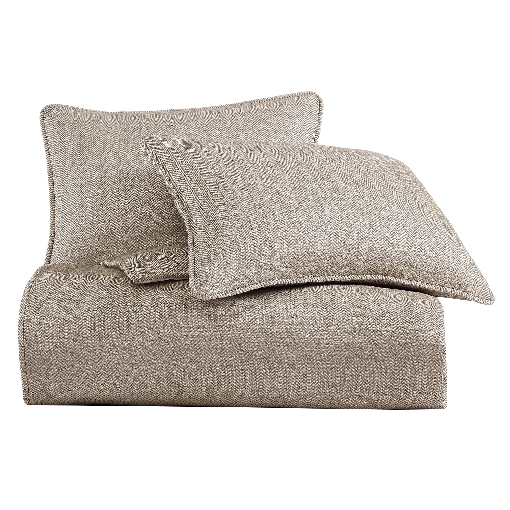 Chenille Herringbone - King Duvet Cover Set (Set of 3) - Sand