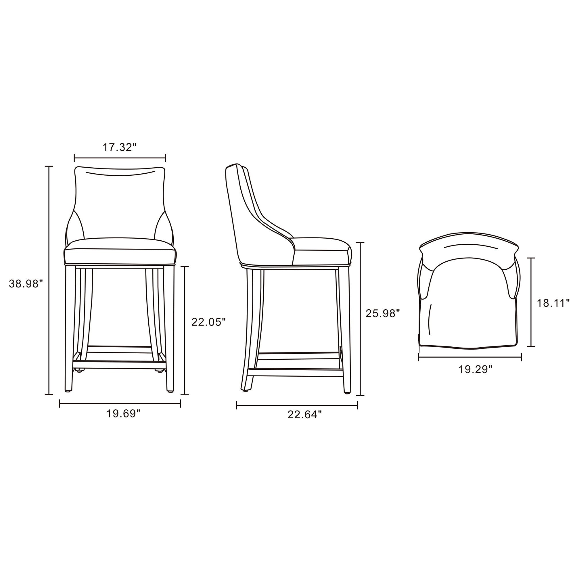 Shubert - Counter Stool - Ivory
