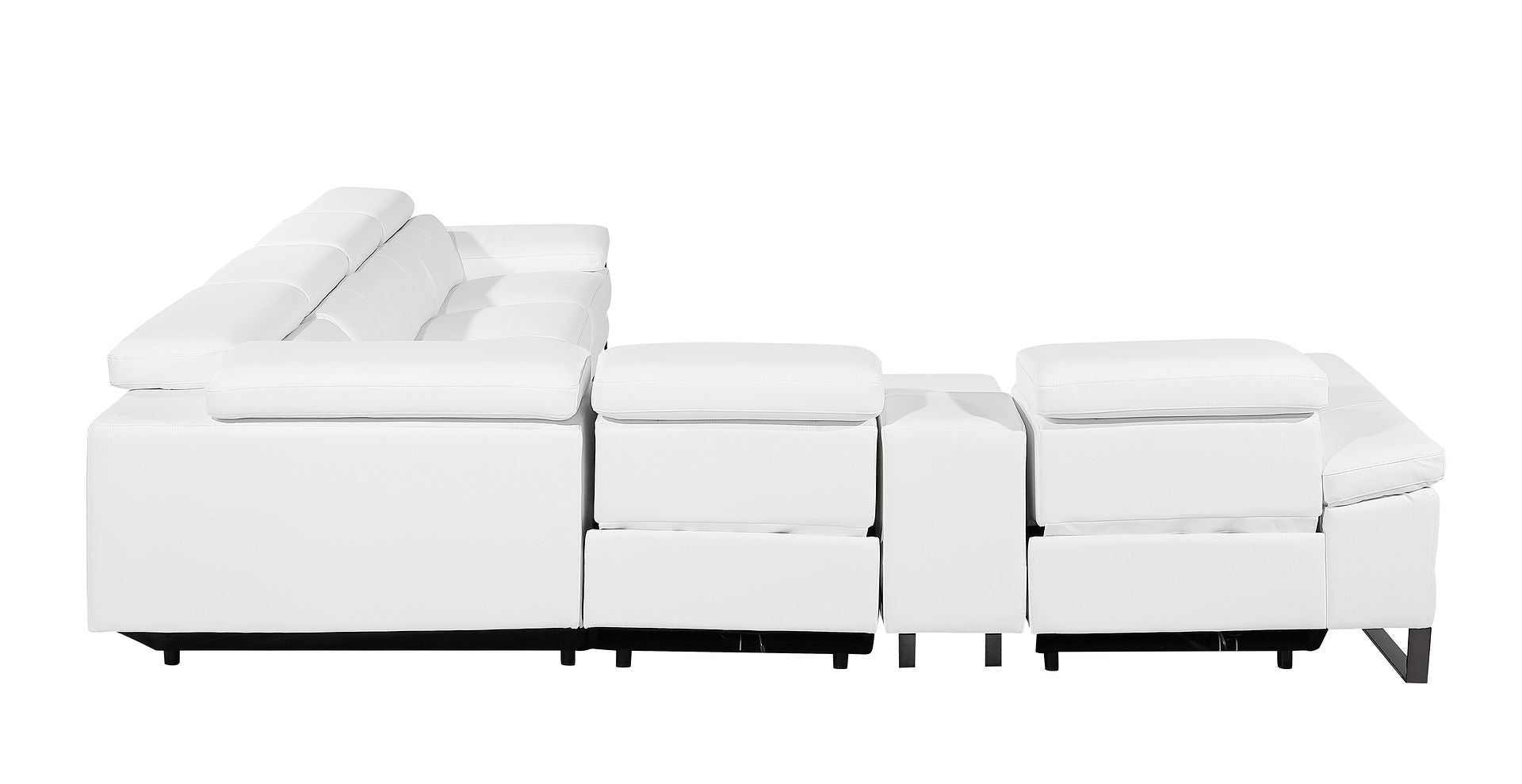1246 - 7-Piece L-Shaped Modular Power Reclining Sectional With 4 Power Recliners And Power Headrests