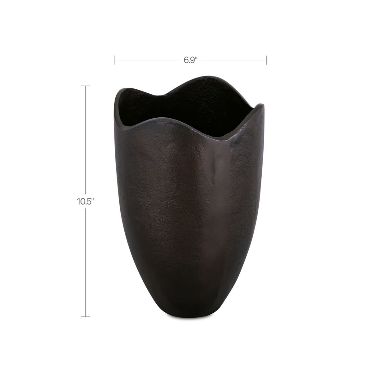 Athena - Cast Aluminum Vase - Blackened Bronze / Brown