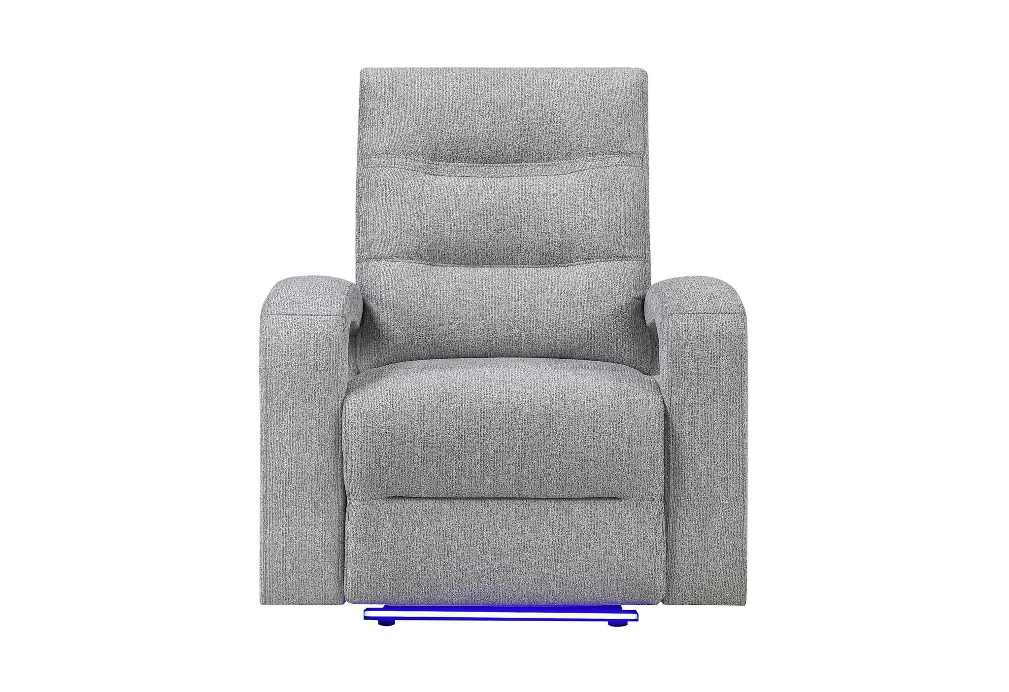 U6611 - Power Recliner With LED - Dark Gray