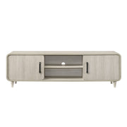 TV Stand With Sliding Doors And Handles, Living Room Furniture - Antique White