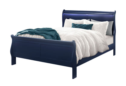 Charlie - 5 Piece Queen Bedroom Set (Bed, Dresser, Mirror, 2 Nightstands) - Blue