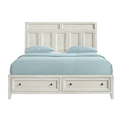 Storage Bed With Panel Headboard And Spacious Footboard Drawers
