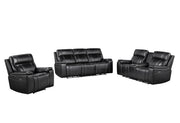 U8880 - 3 Piece Living Room Set (Power Reclining Sofa / Power Console Reclining Loveseat / Power Recliner) - Black