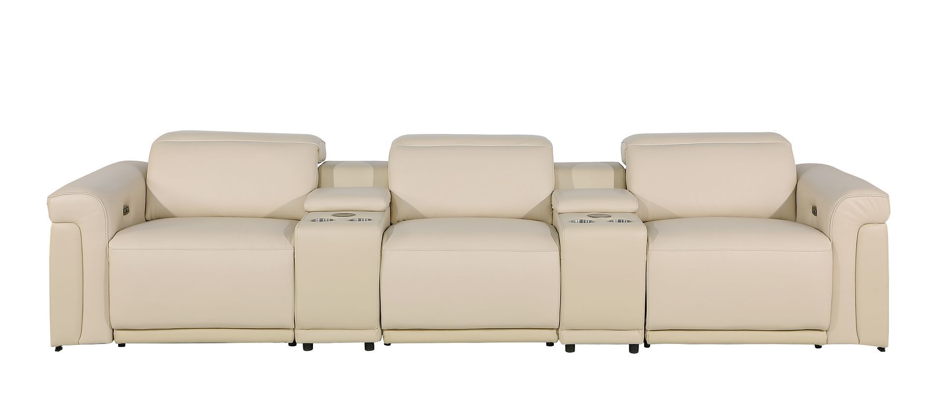 1126 - 5-Piece Modular Power Reclining Sofa In With 3 Power Recliners & Power Headrests