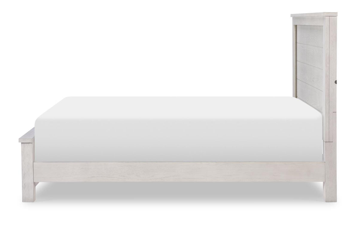 Preston - Complete Full Panel Bed - Bleached Linen
