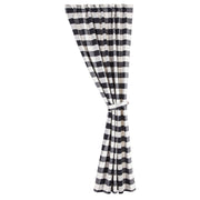 Camille - Buffalo Check Curtain Set (Set of 2) - Black / Natural