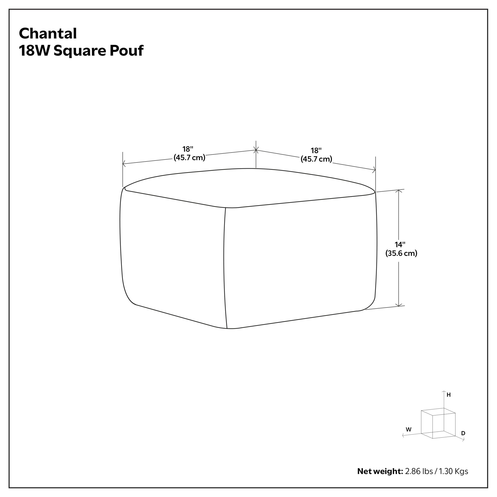 Chantal - Round Pouf - White